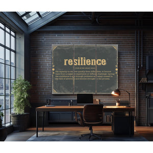 Bella Frye Home & Garden > Decor > Artwork Resilience Word Definition Wall Art - Gift for Resilience Dictionary Artwork