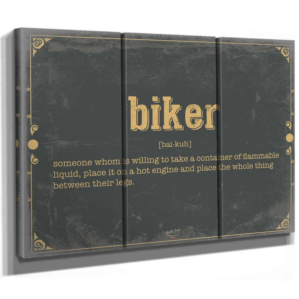 Bella Frye Home & Garden > Decor > Artwork Biker Word Definition Wall Art - Gift for Personal Biker Dictionary Artwork
