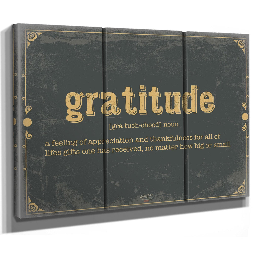 Bella Frye Home & Garden > Decor > Artwork Gratitude Word Definition Wall Art - Gift for Gratitude Dictionary Artwork
