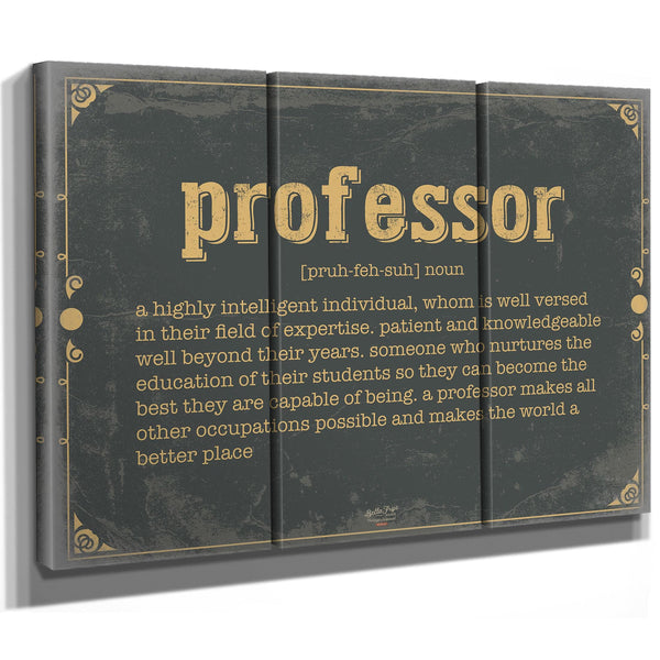 Bella Frye Home & Garden > Decor > Artwork Professor Word Definition Wall Art - Gift for Professor Dictionary Artwork