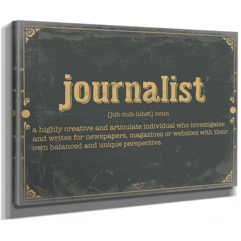 Bella Frye Home & Garden > Decor > Artwork Journalist Word Definition Wall Art - Gift for Journalist Dictionary Artwork