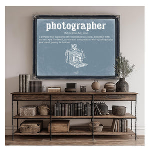 Bella Frye Home & Garden > Decor > Artwork Photographer Definition Wall Art - Gift for Photographer Dictionary Artwork
