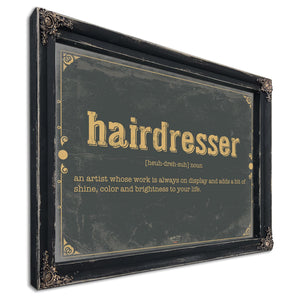Bella Frye Home & Garden > Decor > Artwork Hairdresser Word Definition Wall Art - Gift for Hairdresser Dictionary Artwork