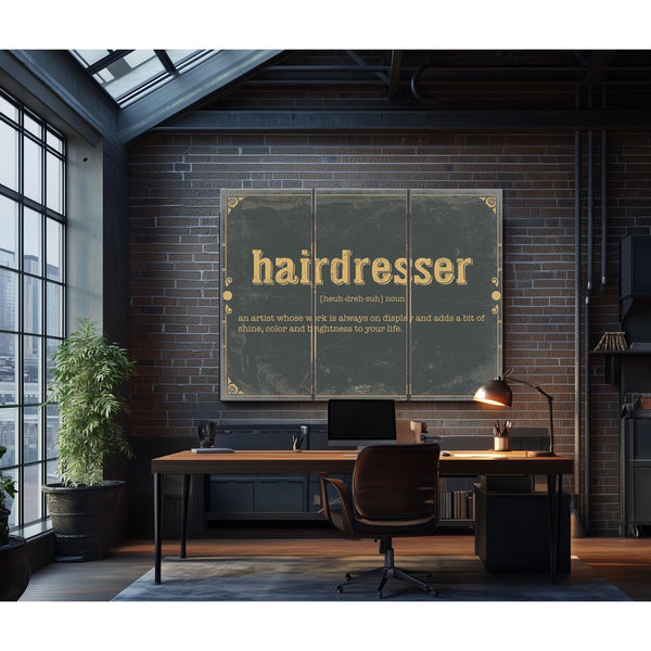 Bella Frye Home & Garden > Decor > Artwork Hairdresser Word Definition Wall Art - Gift for Hairdresser Dictionary Artwork