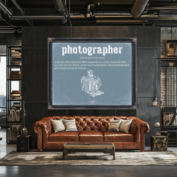 Bella Frye Home & Garden > Decor > Artwork Photographer Definition Wall Art - Gift for Photographer Dictionary Artwork