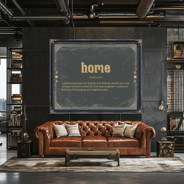 Bella Frye Home & Garden > Decor > Artwork Home Word Definition Wall Art - Gift for Home Dictionary Artwork