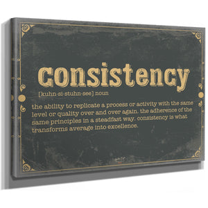 Bella Frye Home & Garden > Decor > Artwork Consistency Word Definition Wall Art - Gift for Consistency Dictionary Artwork