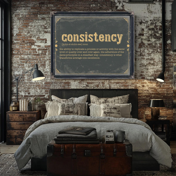 Bella Frye Home & Garden > Decor > Artwork Consistency Word Definition Wall Art - Gift for Consistency Dictionary Artwork