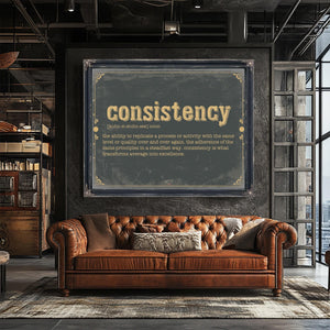 Bella Frye Home & Garden > Decor > Artwork Consistency Word Definition Wall Art - Gift for Consistency Dictionary Artwork