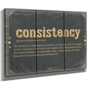 Bella Frye Home & Garden > Decor > Artwork Consistency Word Definition Wall Art - Gift for Consistency Dictionary Artwork