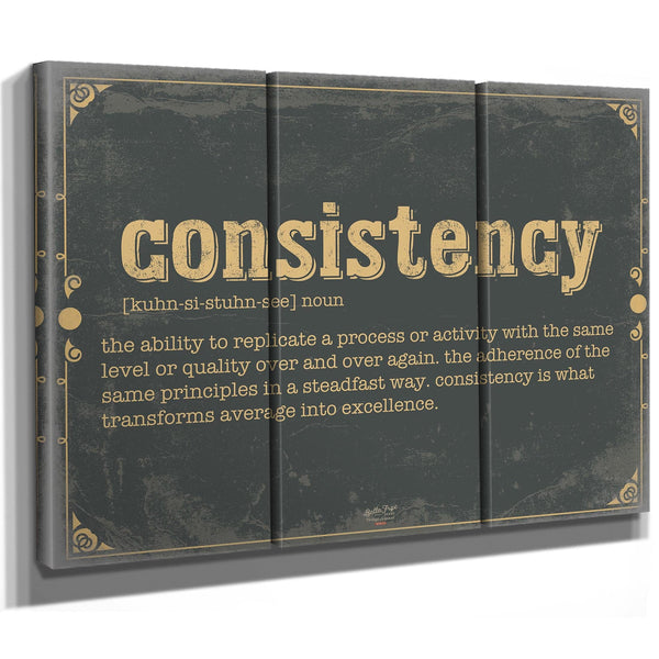 Bella Frye Home & Garden > Decor > Artwork Consistency Word Definition Wall Art - Gift for Consistency Dictionary Artwork