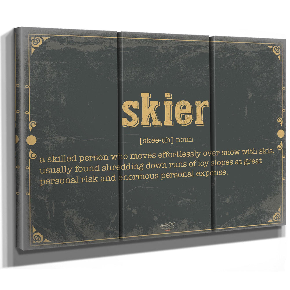 Bella Frye Home & Garden > Decor > Artwork Skier Word Definition Wall Art - Gift for Skier Dictionary Artwork