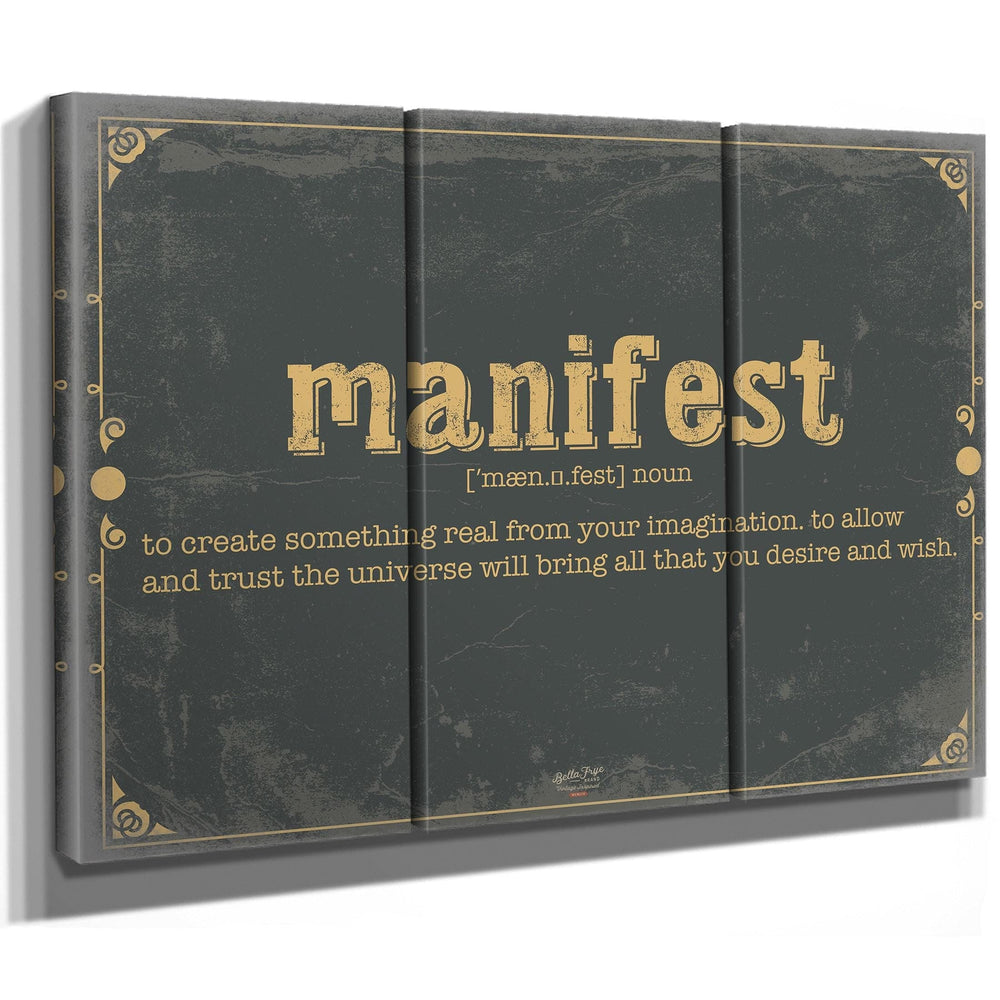Bella Frye Home & Garden > Decor > Artwork Manifest Word Definition Wall Art - Gift for Manifest Dictionary Artwork