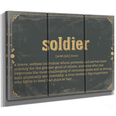 Bella Frye Home & Garden > Decor > Artwork Soldier Word Definition Wall Art - Gift for Soldier Dictionary Artwork