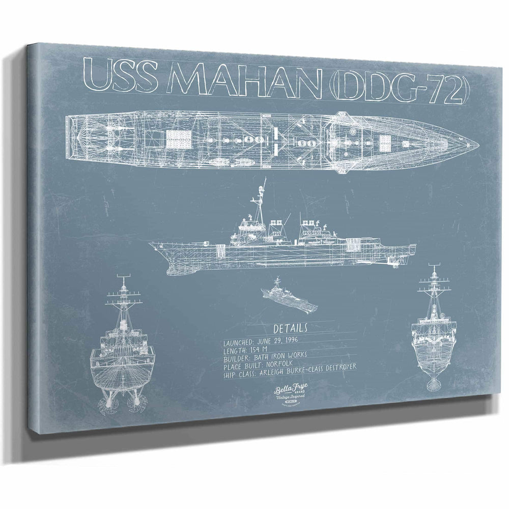 Bella Frye Home & Garden > Decor > Artwork USS Mahan (DDG-72) Blueprint Wall Art - Original Destroyer Print