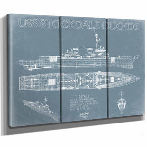 Bella Frye Home & Garden > Decor > Artwork USS Stockdale (DDG-106) Blueprint Wall Art - Original Guided-Missile Destroyer Print