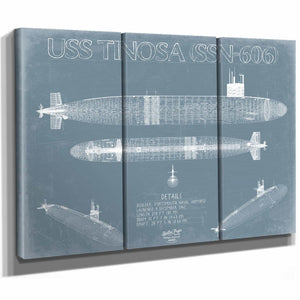 Bella Frye Home & Garden > Decor > Artwork USS Tinosa (SSN-606) Blueprint Wall Art - Original Submarine Print