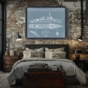 Bella Frye Home & Garden > Decor > Artwork USS Stockdale (DDG-106) Blueprint Wall Art - Original Guided-Missile Destroyer Print