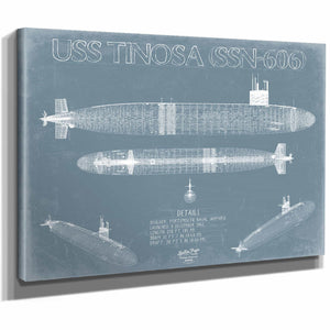 Bella Frye Home & Garden > Decor > Artwork USS Tinosa (SSN-606) Blueprint Wall Art - Original Submarine Print