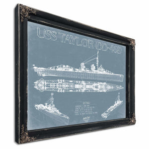 Bella Frye Home & Garden > Decor > Artwork USS Taylor (DD-468) Blueprint Wall Art - Original Destroyer Print