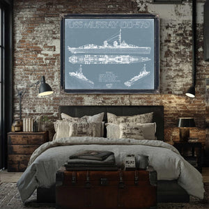 Bella Frye Home & Garden > Decor > Artwork USS Murray (DD-576) Blueprint Wall Art - Original Destroyer Print