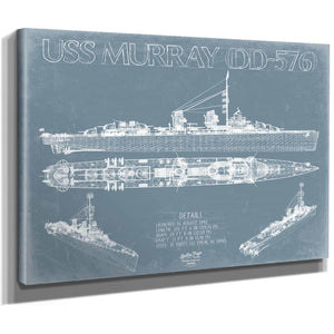 Bella Frye Home & Garden > Decor > Artwork USS Murray (DD-576) Blueprint Wall Art - Original Destroyer Print