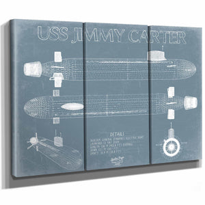Bella Frye Home & Garden > Decor > Artwork USS Jimmy Carter (SSN-23) Blueprint Wall Art - Original Submarine Print