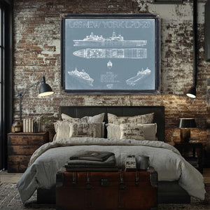 Bella Frye Home & Garden > Decor > Artwork USS New York (LPD-21) Blueprint Wall Art - Original Amphibious Transport Dock Print