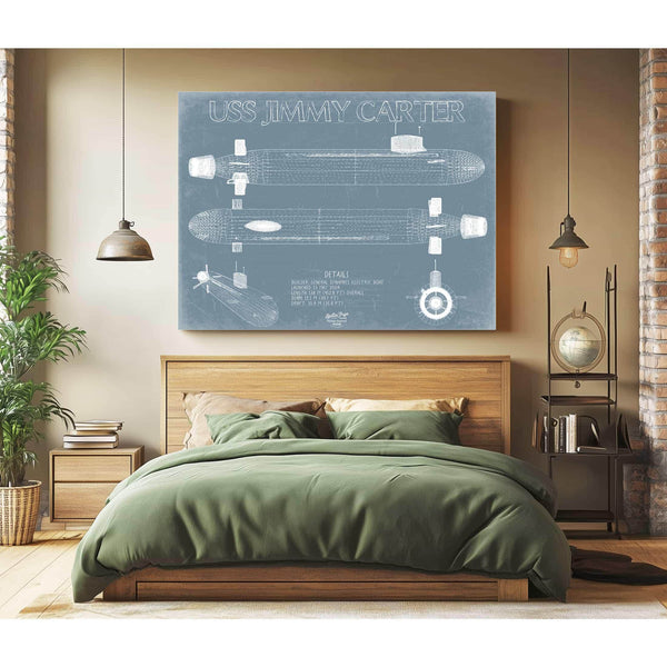 Bella Frye Home & Garden > Decor > Artwork USS Jimmy Carter (SSN-23) Blueprint Wall Art - Original Submarine Print