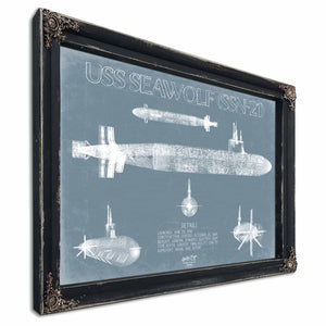 Bella Frye Home & Garden > Decor > Artwork USS Seawolf (SSN-21) Blueprint Wall Art - Original Submarine Print