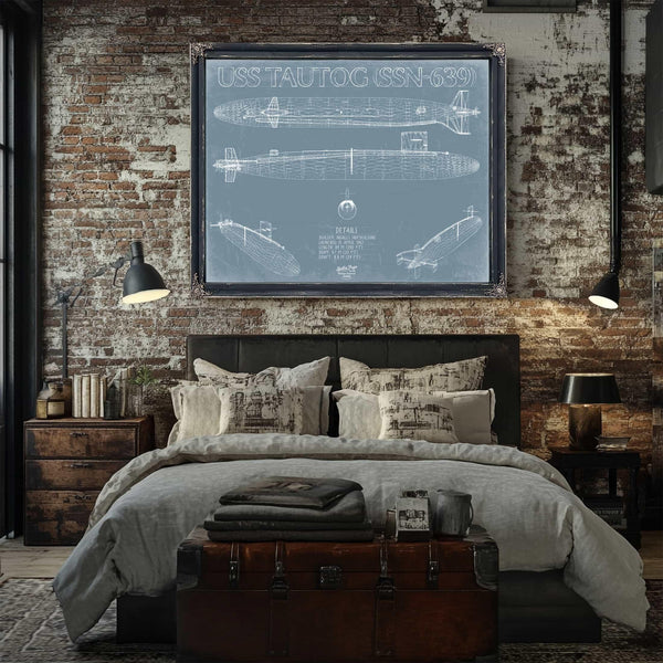 Bella Frye Home & Garden > Decor > Artwork USS Tautog (SSN-639) Blueprint Wall Art - Original Nuclear-powered Attack Submarine Print