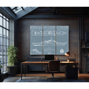 Bella Frye Home & Garden > Decor > Artwork USS Nantucket (LCS-27) Blueprint Wall Art - Original Littoral Combat Ship Print