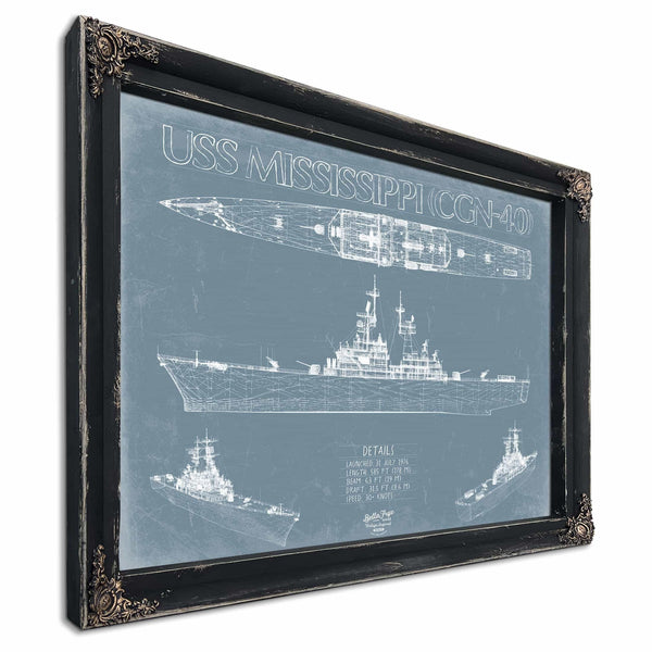 Bella Frye Home & Garden > Decor > Artwork USS Mississippi (CGN-40) Blueprint Wall Art