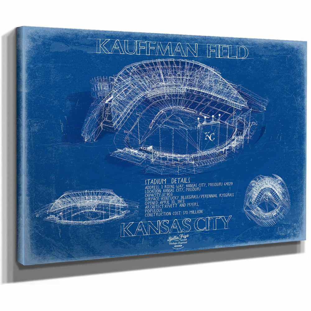Bella Frye Home & Garden > Decor > Artwork Kauffman Stadium Wall Art - Original KC Royals Ballpark Print