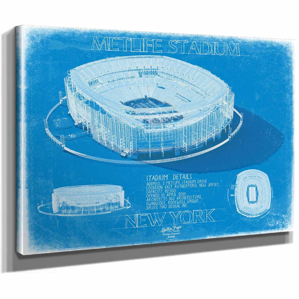Bella Frye Home & Garden > Decor > Artwork MetLife Stadium Wall Art - NY Jets and NY Giants Football Poster