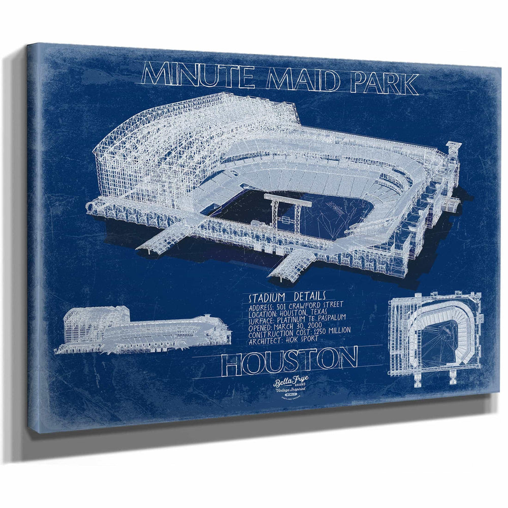Bella Frye Home & Garden > Decor > Artwork Minute Maid Park Wall Art - Houston Astros Team Color Baseball Print