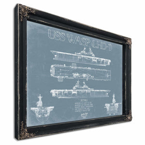 Bella Frye Home & Garden > Decor > Artwork USS Wasp LHD-1 Blueprint Wall Art - Original Carrier Print