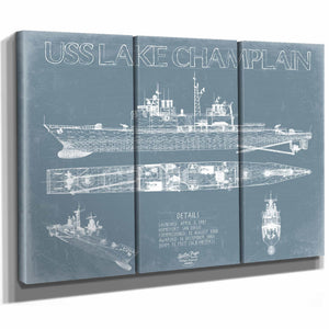 Bella Frye Home & Garden > Decor > Artwork USS Lake Champlain (CG-57) Blueprint Wall Art - Original Cruiser Print