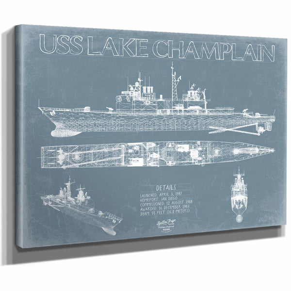 Bella Frye Home & Garden > Decor > Artwork USS Lake Champlain (CG-57) Blueprint Wall Art - Original Cruiser Print