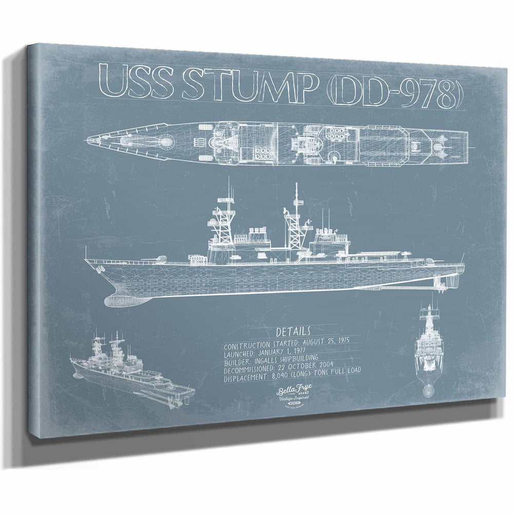 Bella Frye Home & Garden > Decor > Artwork USS Stump (DD-978) Blueprint Wall Art - Original Carrier Print
