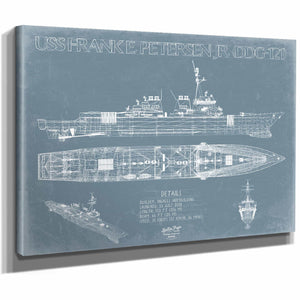 Bella Frye Home & Garden > Decor > Artwork USS Frank E. Petersen Jr. (DDG-121) Blueprint Wall Art - Original Guided-Missile Destroyer Print