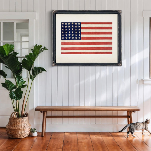 Bella Frye Vintage 36 Star American Flag Print: Patriotic USA Wall Art