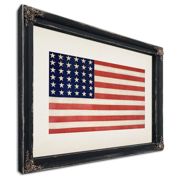 Bella Frye Vintage 36 Star American Flag Print: Patriotic USA Wall Art