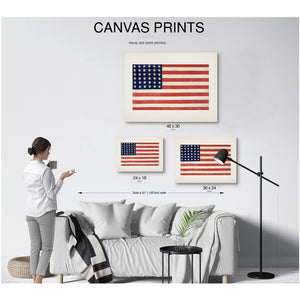 Bella Frye Vintage 36 Star American Flag Print: Patriotic USA Wall Art