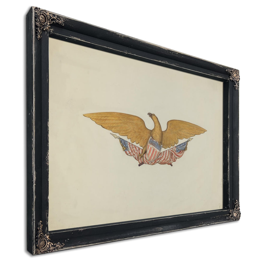 Bella Frye Vintage Eagle Print: Patriotic Americana Wall Art, Framed Canvas Option