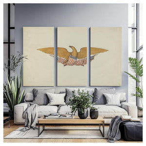 Bella Frye Vintage Eagle Print: Patriotic Americana Wall Art, Framed Canvas Option