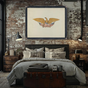 Bella Frye Vintage Eagle Print: Patriotic Americana Wall Art, Framed Canvas Option