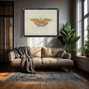 Bella Frye Vintage Eagle Print: Patriotic Americana Wall Art, Framed Canvas Option