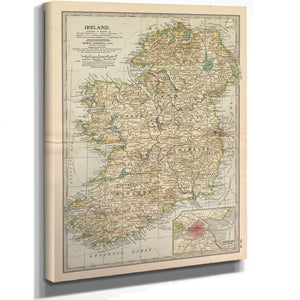 Bella Frye Home & Garden > Decor > Artwork Framed Ireland Vintage Map - Ornate Embellishment Frame with Print