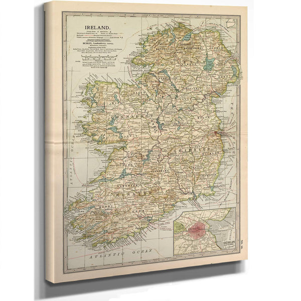 Bella Frye Home & Garden > Decor > Artwork Framed Ireland Vintage Map - Ornate Embellishment Frame with Print